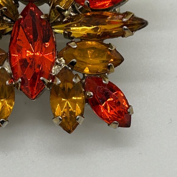 Vintage Juliana Butterfly Brooch Orange Amber Rhinestone DeLizza & Elster #1795 - Picture 5 of 16